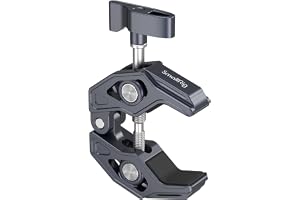 SMALLRIG Crab-Shaped Clamp with 1/4"-20-3755B | 3/8"-16 Locating Hole for ARRI, Payload 7.7lbs/3.5kg, for Most Photographic Accessories
