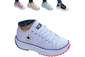 KFGJ 2022 Canvas Shoes Women Fashion Trainers, Femmes Plate-Forme Baskets Femme Chaussures Décontractées Compensées Formateurs Respirants Baskets Femme Femme Chaussures en Maille, 40 EU