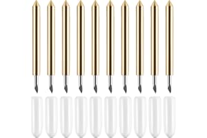 HQMASTER 10PCS Premium Fine Point Cutting Blades Compatible with Maker/Maker 3/Explore Air/Air 2/Explore Air 3 Cutting Machines Replacement Blade for Glitter Vinyl, Cardstock, Faux Leather Adhesive Foil Vellum