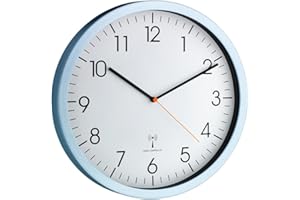 ‎TFA DOSTMANN TFA Dostmann Zegar ścienny, aluminium, szkło, jasnoniebieski, dł. 317 x szer. 60 x wys. 347 mm