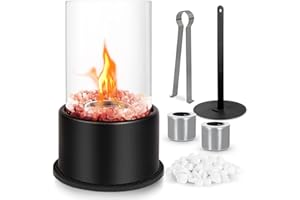 E EASTSTORM Tabletop Fireplace, Bioethanol Fireplace, Bioethanol Table Top Fire Pit, Indoor Decoration Outdoor Camping Use, Portable Mini Fire Pit Bowl Long Time Burning Smokeless, Keep Warm and Quiet