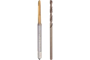 sourcing map M2 x 0,4 spiralspetsig gängborr 1,6 mm borrset metrisk titanbelagd kobolt snabbstål maskinskruv gängtapp gängverktyg