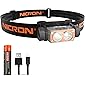 NICRON H15 Stirnlampe LED Wiederaufladbar, 2 Taste Strahler Scheinwerfer, 180° Verstellbar Leicht Kopflampe, IP67…