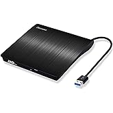 Pecosso Externe CD/DVD Laufwerk USB 3.0, Portable Slim ,RW Brenner für alle Laptops/Desktop; PC unter Windows 7/8/10 und Mac 