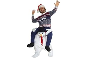 Morph Schneemann Huckepack Kostüm für Erwachsene, lustiges Weihnachtskostüm Damen Herren