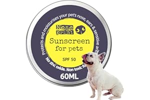 Noseprint Baume de protection solaire SPF 50 pour animaux de compagnie 60 ml dans une boîte | Crème solaire hydratante pour chiens et chats Formule non toxique Baume pour nez de chien Baume solaire