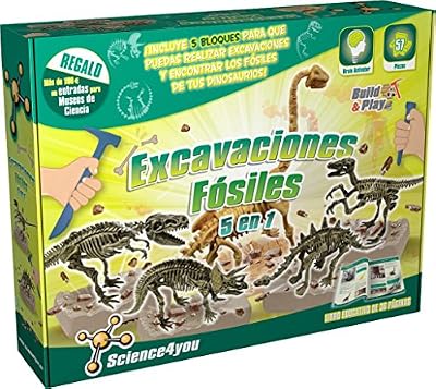 Science4you – Jouet Scientifique et éducatif Excavations fossiles 5 en 1