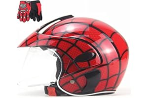 CANIAN Casco De Motocicleta, Casco Deportivo Al Aire Libre para Niños, Casco De Motos De Motos De Bicicleta para Niños Y Guantes, Niños Y Niñas, Apto para 3-8 Años