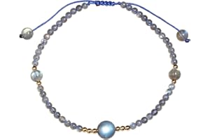 Jewboo Tiger Eye/Amethyst/Moonstone Beaded Anklet Bracelet for Women Reiki Stone Energy Healing Crystals and Gemstones Beach Foot Jewelry Adjustable Size (8.5-10 Inches)