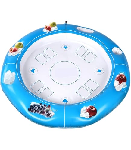 Alomejor Table Flottante Piscine Gonflable – 100 Cm Rond – Plateforme Pour Jeux Et Boissons