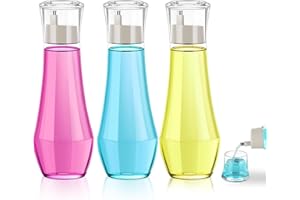 HOMKULA Glass Mouthwash Dispenser for Bathroom, Mouth Wash Container Bottle with Lid Cup, Small Clear Refillable Mouthwash Dispenser Decanter for Countertop (9 OZ)