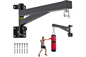 BeneLabel Uchwyt na worek bokserski, stojak na torbę bokserską, uchwyt ścienny obracający się o 360 cm wieszak na ciężkie torby cichy hak obrotowy do domowej siłowni wewnątrz na zewnątrz ćwiczenia