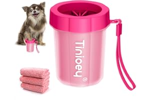 Tinioey Dog Paw Cleaner for Dogs Small | Paw Washers for Dogs | Dog Paw Washer Pet Foot Cleaner | Paw Care & Dog Washing Equipment | Dog Accessories to Clean Dogs Paws (with 3 Absorbent Towels)