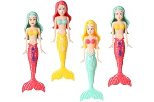KOYIGO Pool Diving Toy Set, 4 Pcs Mermaids Underwater Swimming Pool Toys for Kids, Swimming Pool Training Toys Diving Games Training Children's Gifts