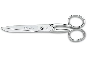 3 Claveles - Tijeras para Zurdos Multiusos, Costura y labores, Acero Carbono - (15cm - 6")