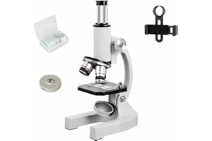 MUARRON Mikroskop für Studenten und Erwachsene, 200-4000X Vergrößerung, leistungsstarkes biologisches Bildungsmikroskop (weiß)