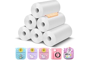 Dhapy sofortbildkamera Kinder, 48MP Kinderkamera Sofortbildkamera mit Druckpapier & 32 G TF Karte, 1080P Digitalkamera Kinder, Geschenke für Jungen und Mädchen 3-12 Jahre-Pink (6 Rollen Druckpapier)