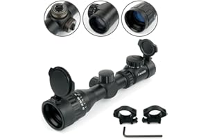 UniqueFire Lunette 3-9x32AOE - Réticule Mil-Dot - Anti-buée - Points de visée Rouges ou Verts avec Montures