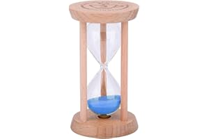 WEIYE Mini Sand Timer – Holz Sanduhr Sand Uhr Timer, Holz Farbe Sanduhr Werkzeug für Zuhause und Restaurant, 1 Minute/3 Minuten Sand Timer 3min Wood + Blue