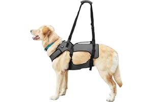 Coodeo Uprząż do podnoszenia psa, pas podtrzymujący i regeneracyjny, kamizelka rehabilitacyjna dla zwierząt domowych, regulowane, oddychające paski, dla osób starszych, niepełnosprawnych, urazów