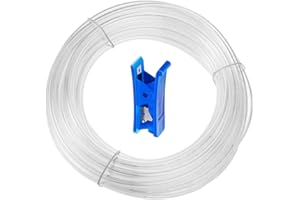 HUAZIZ 12 metros 39.3ft Pneumatic Manguera Aire Poliuretano, Transparent Aire de PU Tubo Manguera, 8 mm(Diámetro Exterior) x 5 mm(Diámetro Interior), 1x Kit de Corte