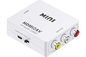 Eono HDMI a RCA Adattatore, 1080P HDMI a AV 3RCA CVB Convertitore Video Adapter Composito Convertitore Supporto NTSC/PAL Supporto PAL/NTSC, Bianco