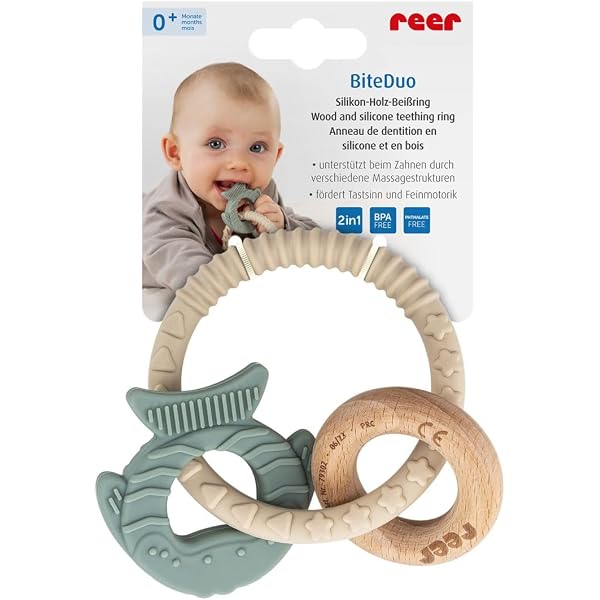 Anneau De Dentition Bébé Mushie - Silicone Alimentaire Sans BPA - Stimulation Sensorielle - Lavable Au Lave-Vaisselle - 7