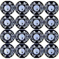 ALITOVE 100pcs WS2812B Individually Addressable 5050 RGB LED Pixel light on Black Heat Sink PCB Board for Arduino raspberry pi adafruit dmx 5V DC