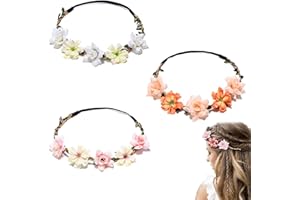 ITYOOS 3 Pezzi Fascia per Fiori Margherita, Ghirlanda Copricapo, Margherita Fasce Del Fiore, Fiori Corona Fascia Capelli, Fascia per Capelli Con Corona di Fiori, Adatta per Spiaggia, Matrimonio, Festa
