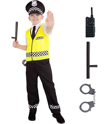 ATOSA Polizei-Kostüm Für Kinder 7–9 Jahre – Inkl. Mütze, Hemd & Hose