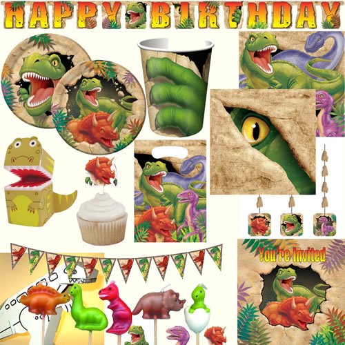8-teiliges Teller-Set * DINOSAURIER * für Kindergeburtstag // Kinder Geburtstag Party Dino T-Rex Dinos Saurier Pappteller Partyteller - 2