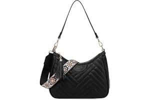 VASCHY Bolso Bandolera Mujer, Bolso Mujer Bolso de Hombro de Cuero Bolsos de Mano Convertible bolso cruzado con Dos Correas Desmontables Crossbody Bag Clutch para Salir Compras Fiesta Trabajo