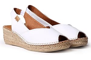 TONI PONS BERNIA-P - Espadrille compensée Style Peep Toe pour Femme en Cuir.