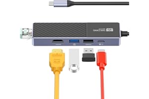 SAN ZANG MASTER Hub USB C, 5-portowy koncentrator USB 3.0 z adapterem HDMI 4K, Power Delivery 60 W, przenośny, podróżny koncentrator USB z portem Ethernet, portami USB 3.0 i 2.0 do MacBook Pro/Air, Windows, Mac OS,