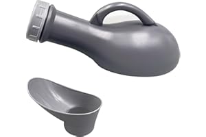 Ksvaye 1000ML Urinoir Homme Portable Urinal Homme et Femme Urinoir Unisexe Urinal Homme avec Bouchon Bouteille D'urine en Plastique Pistolet Urinoir pour Homme