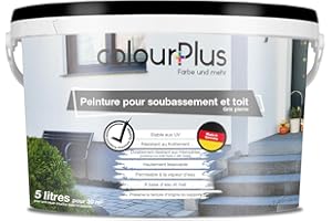 COLOURPLUS FARBE UND MEHR colourPlus Peinture Façade & Toiture 5L – Gris Pierre – Peinture Extérieure Haute Opacité | Résistante aux Intempéries & Imperméable | Idéale pour Tuiles, Crépi, Béton & Maçonnerie