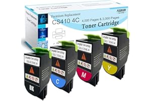 Aseker Kompatybilny toner do drukarek Lexmark CS310dn CS310n CS310dn CS410n CS410dn CS410dtn CS510de CS510dte, wysoka wydajność 4000 i 3000 stron, 70C2HK0 70C2HC0 70C2HM0 70C2HY. 0 (BK/C/Y/M