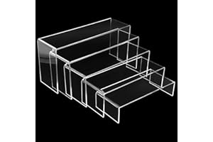 Druuzyl 5 Stück Acryl Displayständer Transparent - Schmuck/Makeup/Pop-Figuren Halterung, Cupcake Dessert Ständer mit Anti-Rutsch Basis, Tischdekoration für Sammlerstücke