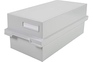 ‎EXACOMPTA Exacompta 51240D Karteikassette Karteitrog DIN A6 quer. Aus Recycling-Kunststoff mit Deckel und 2 Trennplatten für bis zu 1200 Karteikarten lichtgrau Blauer Engel Karteikasten Karteikasten
