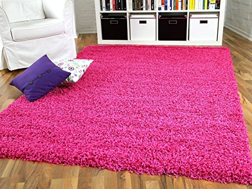 Hochflor Langflor Shaggy Teppich Aloha Pink Rosa Flieder - Sofort Lieferbar in 8 Größen