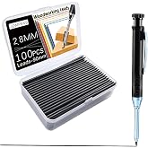 JOMPENS 100 Pcs Pencil Refills, 1/8" Pencil Leads, Solid Carpenter Refill, Deep Hole Marker, Waterproof for Woodworking, Cons