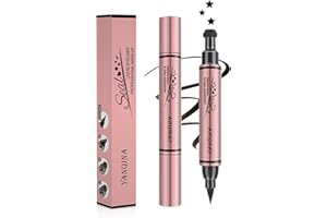 Yuccer Eyeliner Delineador de Ojos Waterproof Negro Lapiz de Ojos Liquido Larga Duracion Eye Liner Sello Maquillaje Mujer Regalo para Cumpleaño (Estrella)