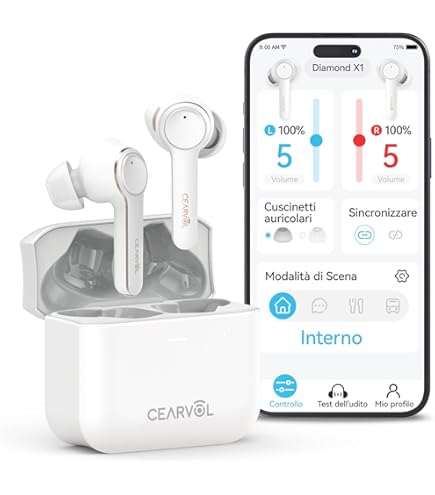 Auricolari Con Riduzione Rumore Attiva - Hlfoaih Wireless, Ricarica Magnetica, 3.3g Leggeri