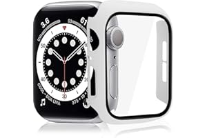 R&B SPORTS & LEISURE [2 Pack] Apple Watch Screen Protector 44MM White Apple Watch Case, Fits Series 6 5 4 SE Apple Watch Cover, Shockproof iWatch Screen Protector Case, White Apple Watch Protector 44MM