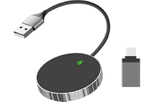 AIFHDAUF Carplay Wireless Adapter for iPhone, Wireless CarPlay Dongle Adapter with USB to USB C, Convert Factory Wired CarPlay to Wireless CarPlay, Plug and Play,Compatible with Cars from 2015 & iPhone iOS 10+