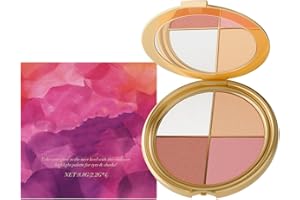 PCC PTYXIS Wangen Palette & Eyeshadow Palette - 4-In-1 Gesichtspaletten mit Metallic Shimmer Eyeshadow, Highlighter & Blush, Multipurpose Makeup Paletten Kontur Kit, tragbarer Kompakt (Vier in einem., 8.8g)