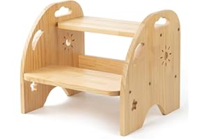 HOUYA-TEC Taburete para niños,Taburete Infantil con 2 Peldaños,Escalera Portátil para Adultos y Niños,para Dormitorio,baño,Cocina