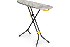 ‎JOSEPH JOSEPH Joseph Joseph Glide Plus Deska do prasowania 130 x 38cm z regulowanymi nóżkami i zintegrowaną podstawką na żelazko parowe oraz kompatybilnym pokrowcem, zapobiegającym kapaniu, Beżowy/czarny