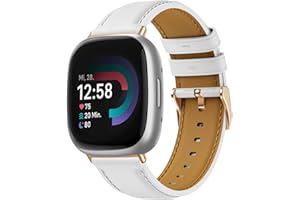 BIRDTOBR Cuir Bracelet pour Fitbit Versa 4/ Versa 3, Classique Premium Cuir Band de Remplacement, Boucle en Métal Réglable Bracelet de Remplacement pour Fitbit Sense 2/ Sense