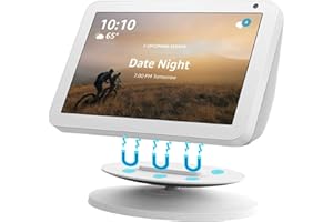 Miimall Soporte Compatible con Echo Show 5(Gen 1 / Gen 2), Soporte Magnético Regulable, Giratorio e Inclinable, Soportes de Base Redonda para Echo Show 5(Gen 1 / Gen 2)-Blanco